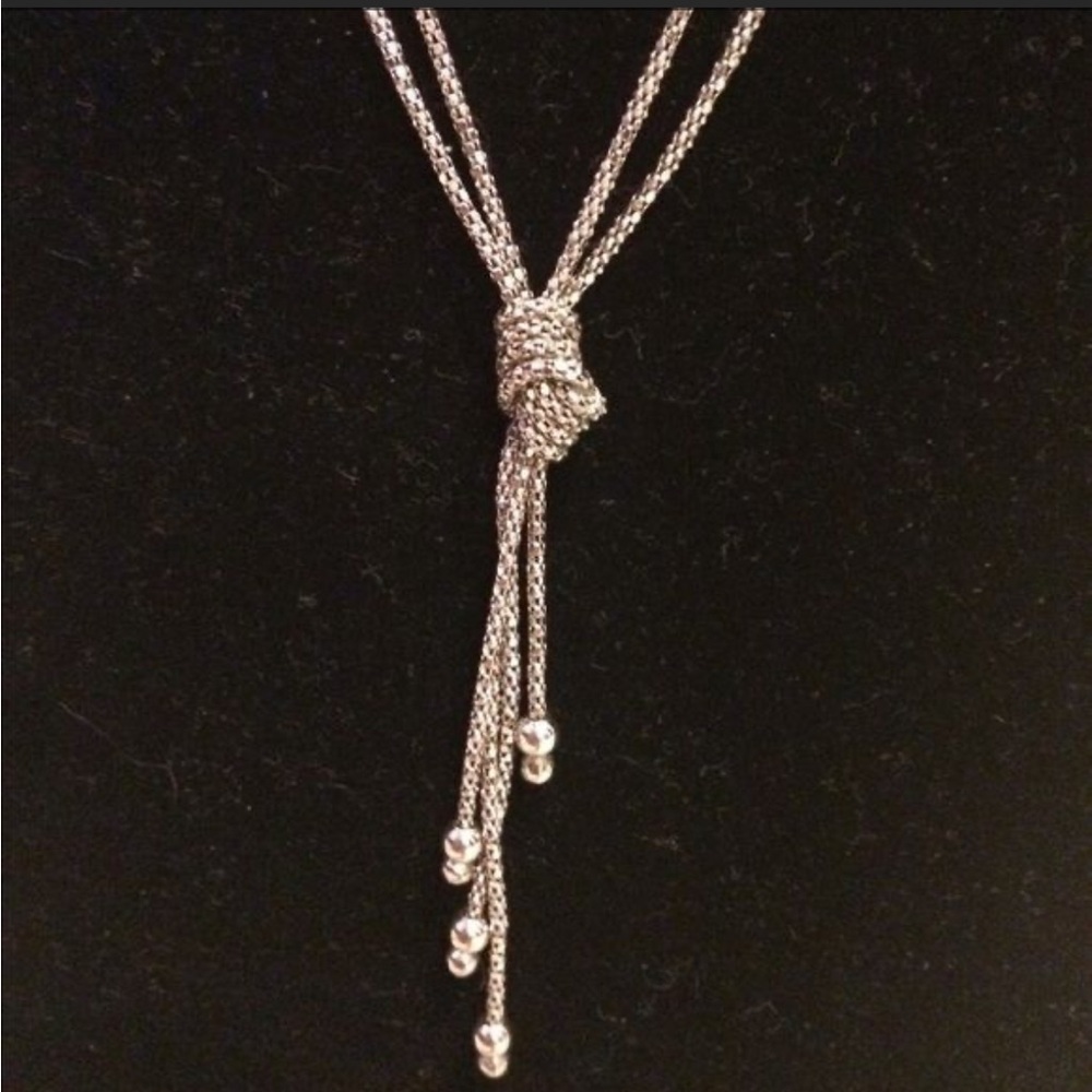 SILPADA .925 Sterling silver sparkly “Forget Me Knot” necklace N1497 - Picture 2 of 8